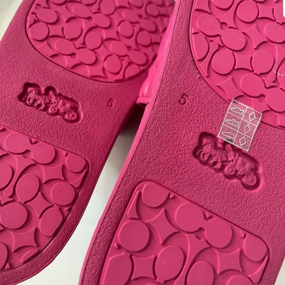 COACH ULI QUILTED SPORT SLIDES SANDALS IN HYACINTH SZ 5 - Picture 4 of 11